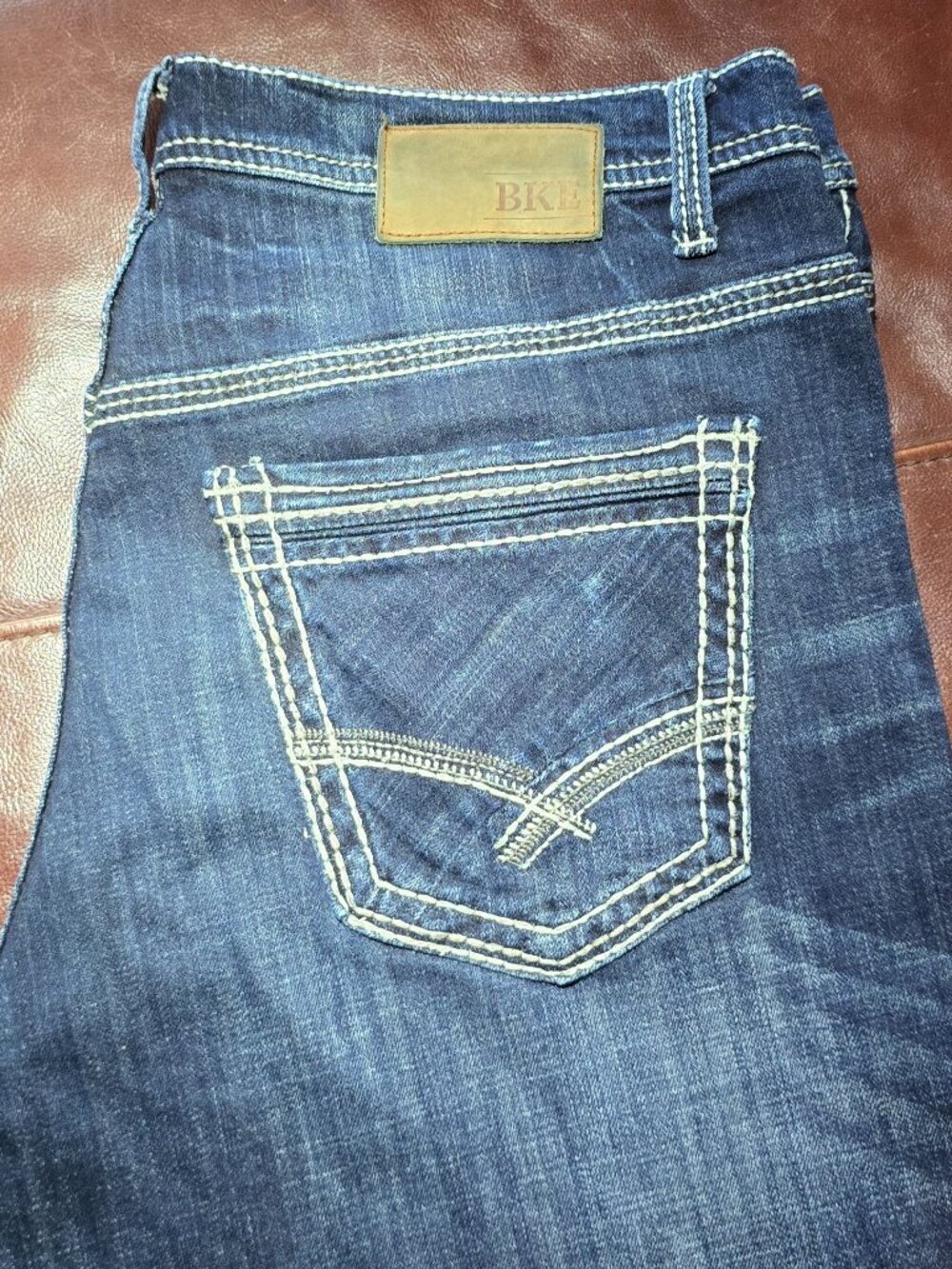 BKE MENS JEANS SETH 38x32 (38R) DARK WASH (#10)